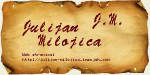 Julijan Milojica vizit kartica